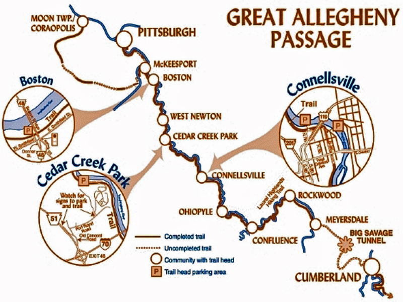 great allegheny passage map Great Allegheny Passage Smithton Pa To Greenock Pa great allegheny passage map